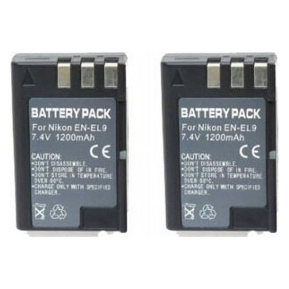 2 Pack EN-EL9 Replacement Battery for Nikon D3000, D5000, D40, D40x, D60,