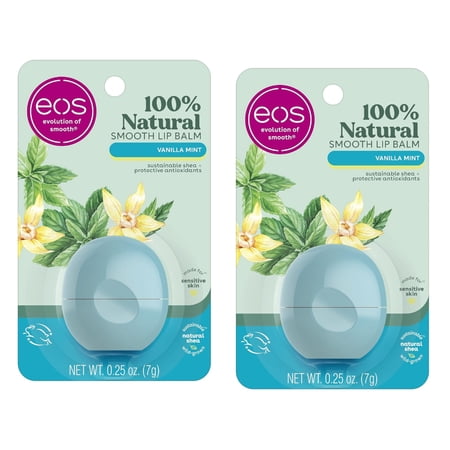 2 Pack EOS Visibly Soft Lip Balm Sphere Vanilla Mint 0.25oz Each