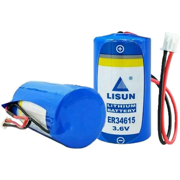 2 Pack ER34615 D Size Lithium Battery 3.6V 19000mah for Multipurpose PLC Programmer ETC Battery with White Plug