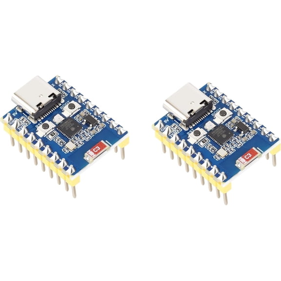 2 Pack ESP32-H2 Mini Development Board with pre-soldered Header Based on ESP32-H2FH4S chip,RISC-V 32-bit Single-core Processor,Supports BLE/Zigbee/Thread Wireless Communication,4MB Flash