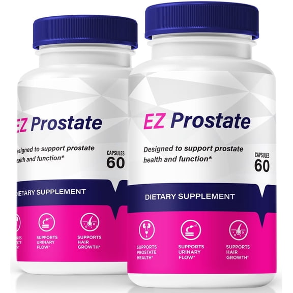 (2 Pack) EZ Prostate Pills, Official Formula For Prostate Health, E Z Capsules, All Natural Support For Energy, Control and Overall Wellness, 500mg Vitamins (120 Capsules)