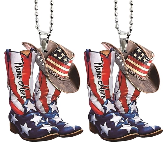2 Pack Eagle Acrylic Car Ornament, 2D Flat Rearview Mirror Pendant & Keychain, 4th of July Stylish Home & Auto Decor for Patriotic & Nature Lovers