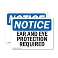 thumbnail image 1 of (2 Pack) Ear And Eye Protection Required OSHA Notice Sign 24 Inch X 18 Inch Vinyl Label Decal Sticker Weather Resistant, UV Protected for Workplace, Business, and Construction Site,, 1 of 7