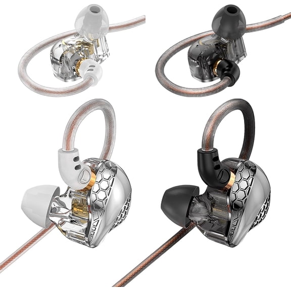 2 Pack in Ear Monitor Headphones, H89 IEM Earphones Wired Earbuds with Microphone for Gaming Music, Powerful Bass Crystal Clear Sound Ear Buds, Earbuds for Computer,School,PC,Students 3.5 Plug