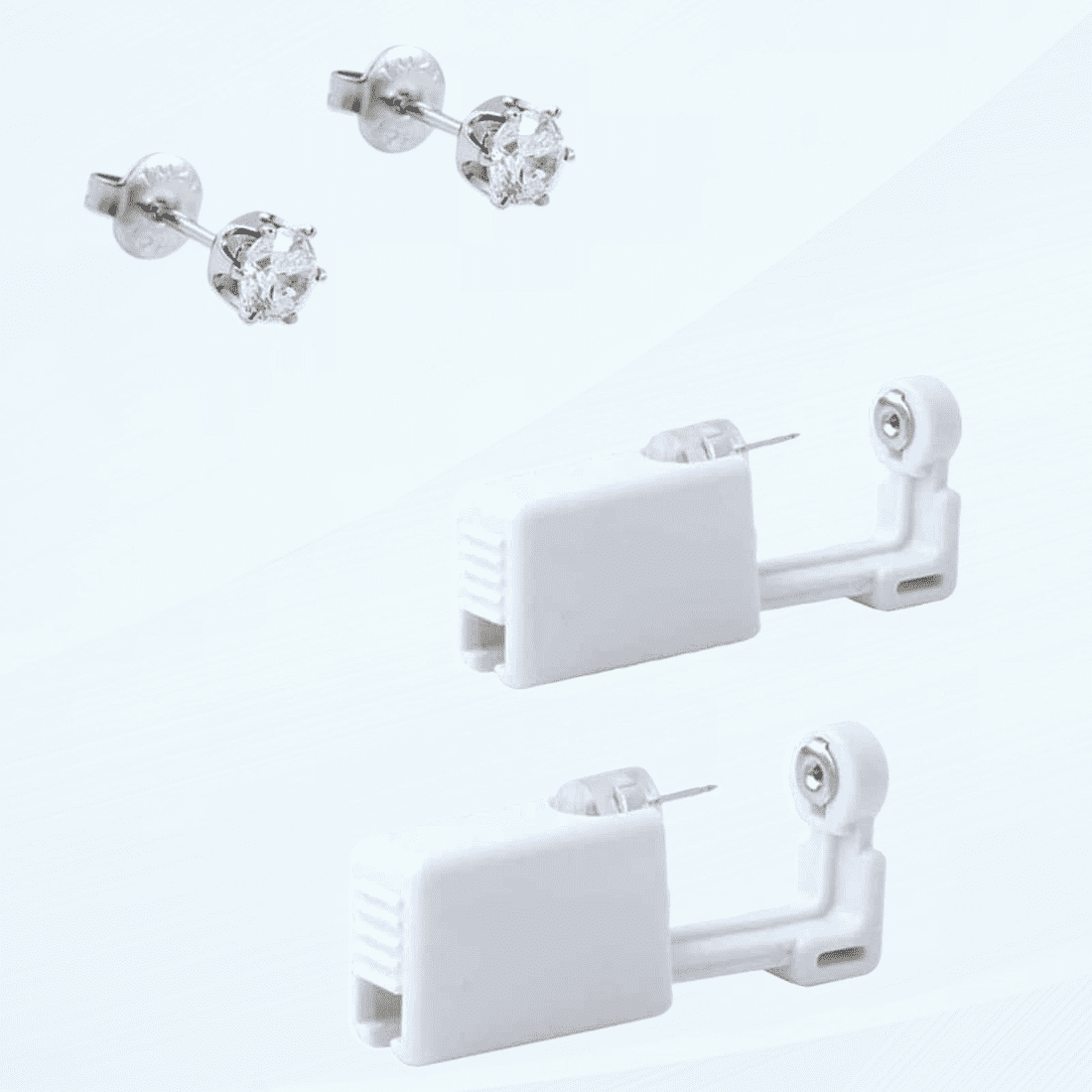 2 Pack Ear Piercing Gun Earring Disposable Ear Stud Gun Sterile No Pain