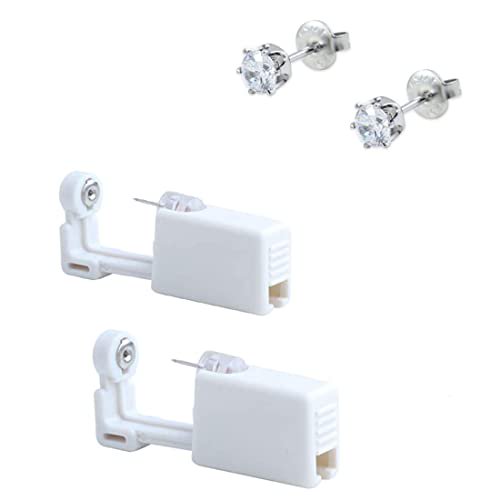 2 Pack Ear Piercing Gun Earring Disposable Ear Stud Gun Sterile No Pain