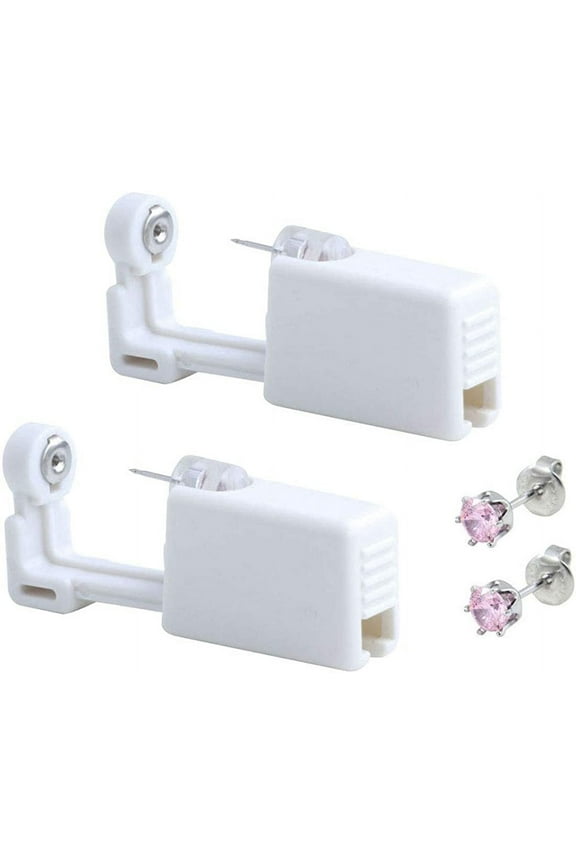 2 Pack Ear Piercing Gun Earring Disposable Ear Stud Gun Sterile No Pain Ear Piercing Gun