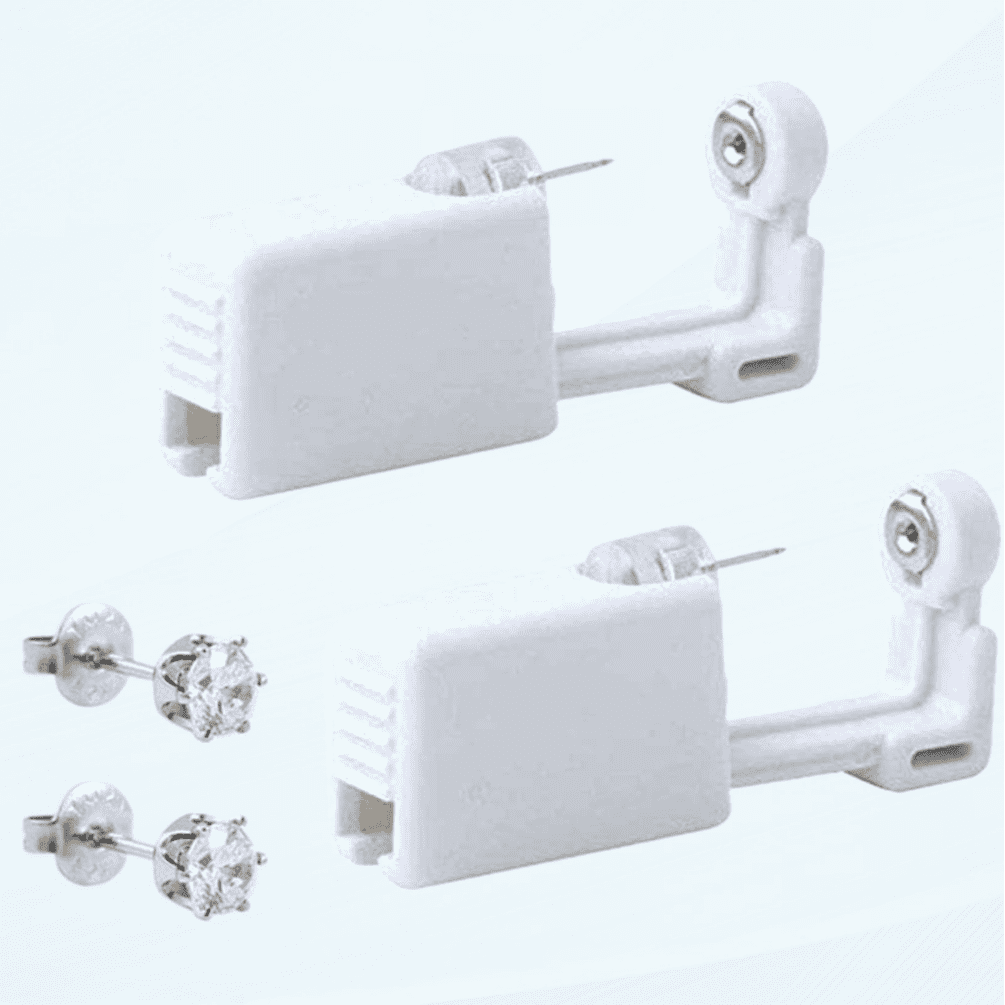 2 Pack Ear Piercing Gun Earring Disposable Ear Stud Gun Sterile No Pain