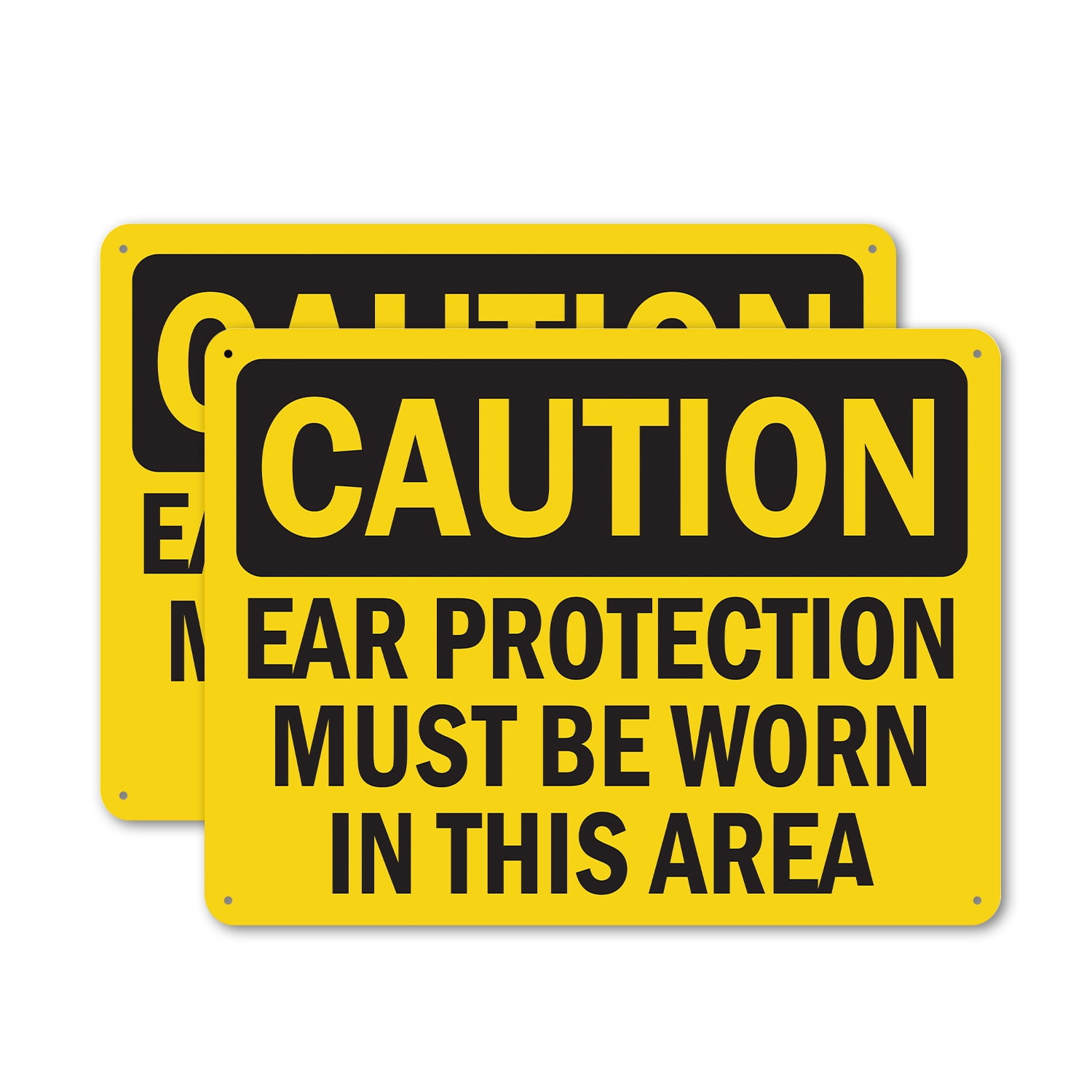 Ear Rust Sign (2 Pack) Ear Protection Must Be Worn In This Area OSHA Caution Sign 18 ...
