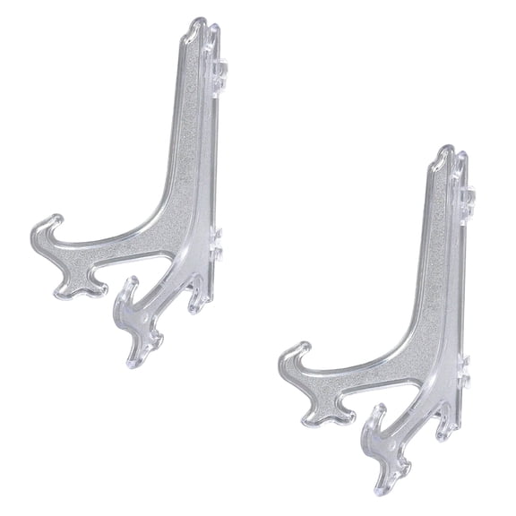2-Pack Clear Plastic Easel Display Stands  6.5 Hinged Plate & Picture Holders for Home Dcor, Weddings, and Art Displays