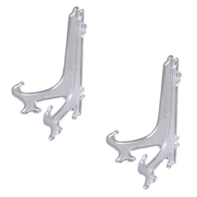 2-Pack Clear Plastic Easel Display Stands 6.5 Hinged Plate & Picture Holders for Home Dcor, Weddings, and Art Displays