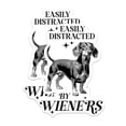 thumbnail image 1 of (2 Pack) Easily Distracted by Weiners Sticker - Dachshund Humor - Funny Weiner Dog - 5 Inches On Longest Side - Premium Vinyl - for Cars, Trucks, Skateboards, Laptops - Made in USA - BMCS0672, 1 of 7