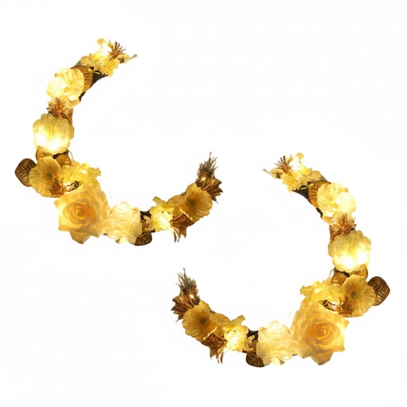 2-Pack Easter LED Moon Floral Wreath Artificial Rose Daisy Decoration Front Door Spring Home Wall Wedding Party Ornament 2026 Flower Arrangement