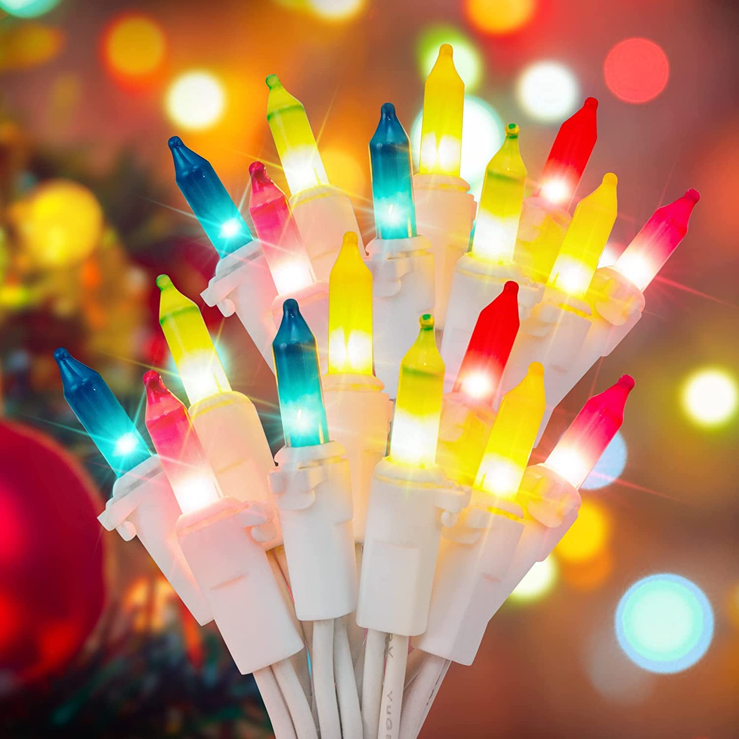 2 Pack Easter String Lights, Christmas Lights, 50 Count 13FT White Wire