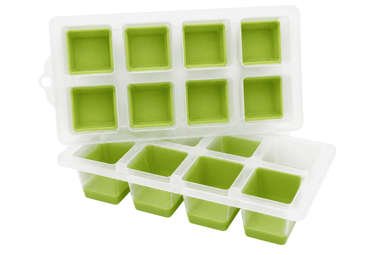 2 Pack Green Jumbo Ice Cube Trays 2 Inch Large Cubes for Whiskey ...