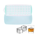 thumbnail image 1 of 2 Pack Easy-Release Mini Ice Trays for Freezer with Lid,Stackable Ice Mold for Iced Coffee Whiskey Beverages Cocktails - green, 1 of 5