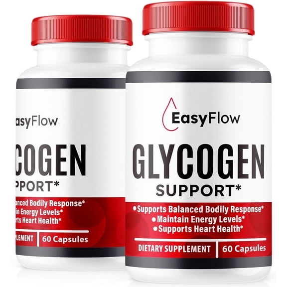 (2 Pack) EasyFlow Glycogen Support Capsules - Official Blood Support Formula, Easy Flow Blood Vessel Cleaner, Glyco Optimizer Pills, Overall Health & Wellness, Reviews (120 Capsules)