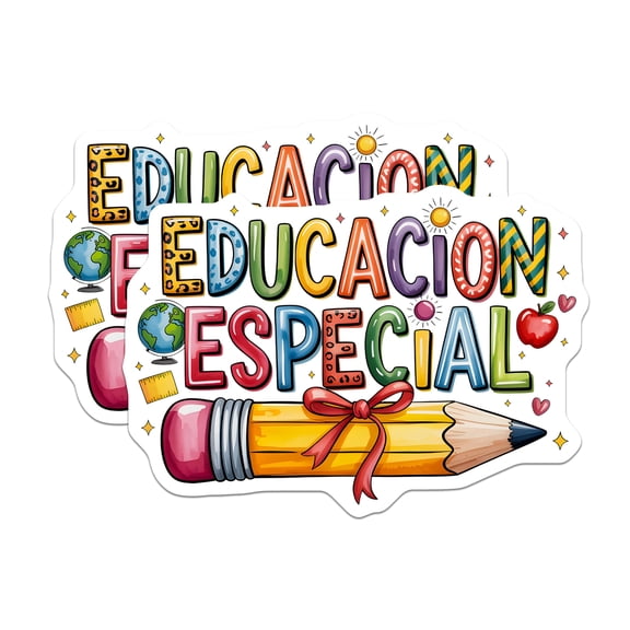 (2 Pack) Educacion Especial Magnets - SPED Teacher Appreciation Decor - Inclusive Classroom Educator Support - 5 Inches On Longest Side - Thick Durable Magnet - Made in USA - MAG27155