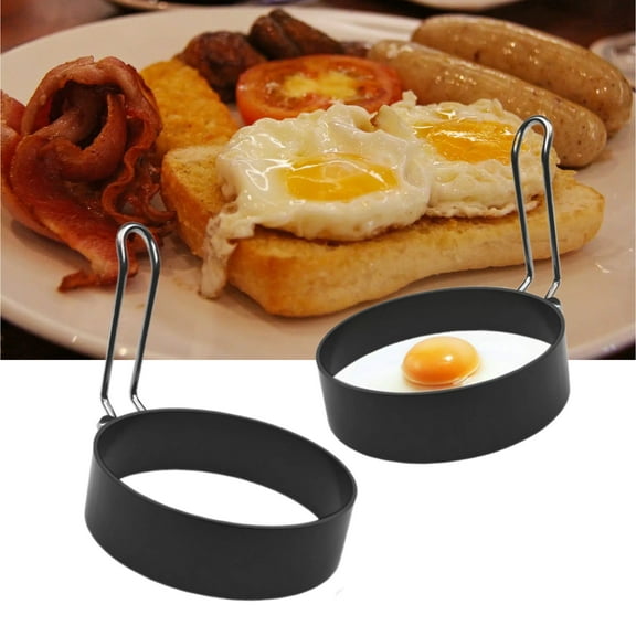 2 Pack Egg Rings, Non-stick Frying Pan Cooking Molds for Breakfast Sandwiches, Omelets, Bread, Burgers