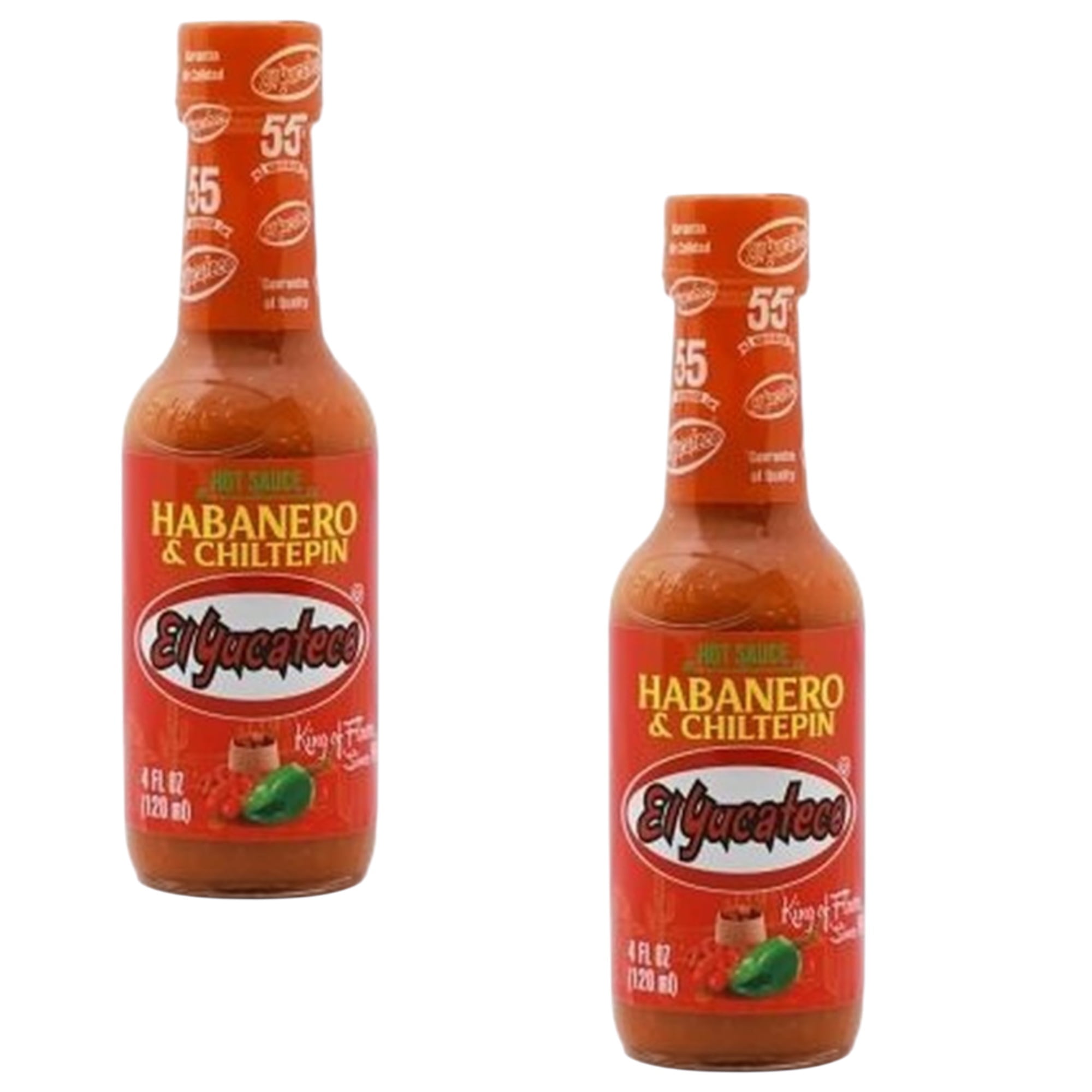 ( 2 Pack ) El Yucateco Habanero and Chiltepin Hot Sauce, 4 oz