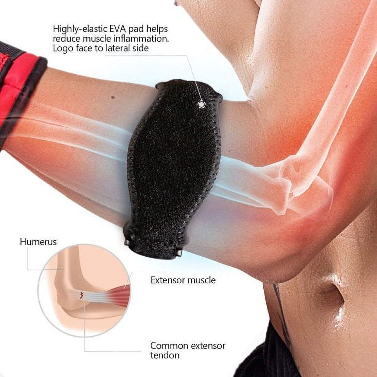 2 Tennis Elbow Brace Pain Relief Strap Band Golf Pickleball Arm Tendonitis Wrap
