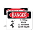 thumbnail image 1 of (2 Pack) Electric Fence Do Not Climb OSHA Danger Sign 14 Inch X 10 Inch Vinyl Label Decal Sticker Weather Resistant, UV Protected for Workplace, Business, and Construction Site, Made in, 1 of 7