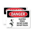 thumbnail image 1 of (2 Pack) Electric Fence Do Not Climb OSHA Danger Sign 24 Inch X 18 Inch Plastic Sign, Weather Resistant, UV Protected for Workplace, Business, and Construction Site, Made in the USA, 1 of 8