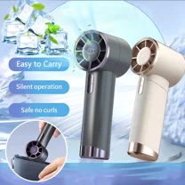 2 Pack Electric Mini Fan Portable turbo mini jisulife speed adjustable Handheld Fans White