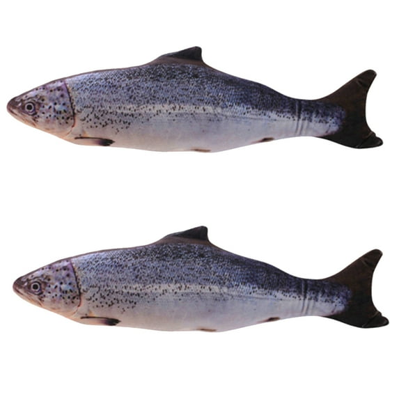2 Pack Electric Moving Wagging Fish Cats Toy, Realistic Flopping Motion Kitten Toy, Plush Interactive Catnip Fun Toys for Pets Exercise