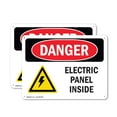 thumbnail image 1 of (2 Pack) Electric Panel Inside OSHA Danger Sign 24 Inch X 18 Inch Indoor / Outdoor Rust-Free Aluminum Metal Signs for Workplace, Workshop, and Construction Site, Made in the USA, 1 of 8