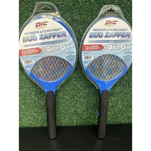 2 Pack Electric Swatter Fly Handheld Mosquito And Flying Insect Bug Zapper