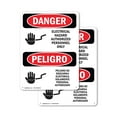 thumbnail image 1 of (2 Pack) Electrical Hazard Authorized Only Bilingual OSHA Danger Sign 10 Inch X 14 Inch Indoor / Outdoor Rust-Free Aluminum Metal Signs for Workplace, Workshop, and Construction Site,, 1 of 8