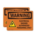 thumbnail image 1 of (2 Pack) Electrical Hazard Authorized With Symbol OSHA Warning Sign 14 Inch X 10 Inch Indoor / Outdoor Rust-Free Aluminum Metal Signs for Workplace, Workshop, and Construction Site,, 1 of 8