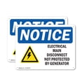 thumbnail image 1 of (2 Pack) Electrical Main Disconnect Not OSHA Notice Sign 14 Inch X 10 Inch Indoor / Outdoor Rust-Free Aluminum Metal Signs for Workplace, Workshop, and Construction Site, Made in the USA, 1 of 8