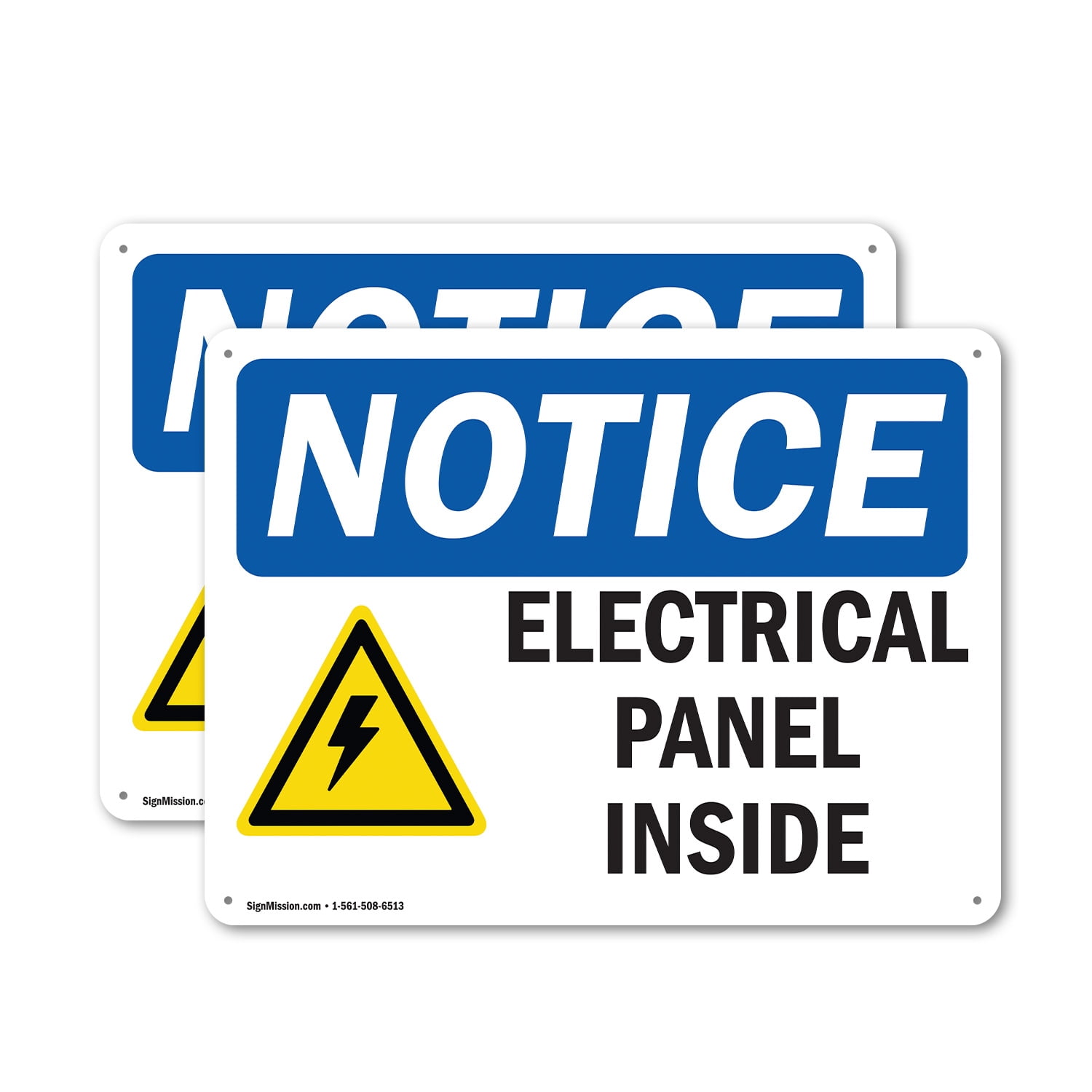 Weather Resistant Signage (2 Pack) Electrical Panel Inside OSHA Notice Sign 10 Inch X 7 Inch ...