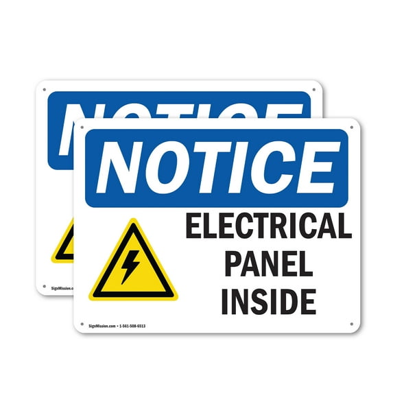 (2 Pack) Electrical Panel Inside OSHA Notice Sign 24 Inch X 18 Inch Indoor / Outdoor Rust-Free Aluminum Metal Signs for Workplace, Workshop, and Construction Site, Made in the USA