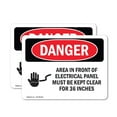 thumbnail image 1 of (2 Pack) Electrical Panel Keep Clear OSHA Danger Sign 24 Inch X 18 Inch Vinyl Label Decal Sticker Weather Resistant, UV Protected for Workplace, Business, and Construction Site, Made in, 1 of 7