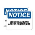 thumbnail image 1 of (2 Pack) Electrical Room Access From Inside OSHA Notice Sign 18 Inch X 12 Inch Vinyl Label Decal Sticker Weather Resistant, UV Protected for Workplace, Business, and Construction Site,, 1 of 6