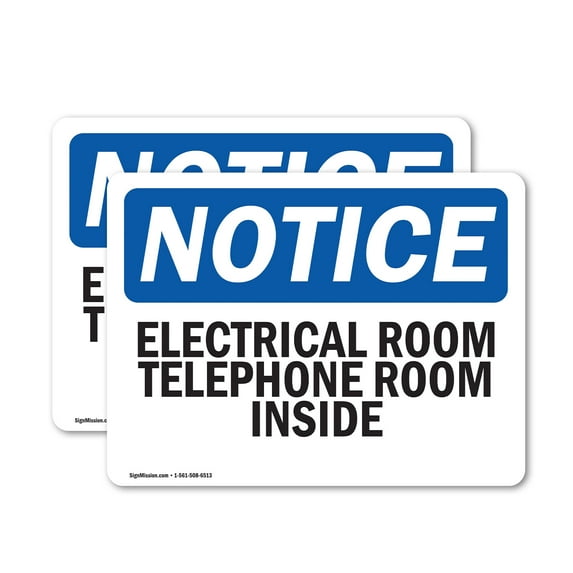 (2 Pack) Electrical Room Telephone Room Inside OSHA Notice Sign