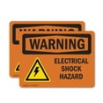 thumbnail image 1 of (2 Pack) Electrical Shock Hazard With Symbol OSHA Warning Sign 7 Inch X 5 Inch Vinyl Label Decal Sticker Weather Resistant, UV Protected for Workplace, Business, and Construction Site,, 1 of 7