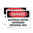 thumbnail image 1 of (2 Pack) Electrical Testing Authorized Persons Only OSHA Danger Sign 24 Inch X 18 Inch Indoor / Outdoor Rust-Free Aluminum Metal Signs for Workplace, Workshop, and Construction Site,, 1 of 8