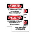 thumbnail image 1 of (2 Pack) Electrical Testing Bilingual OSHA Danger Sign 12 Inch X 18 Inch Vinyl Label Decal Sticker Weather Resistant, UV Protected for Workplace, Business, and Construction Site, Made, 1 of 7