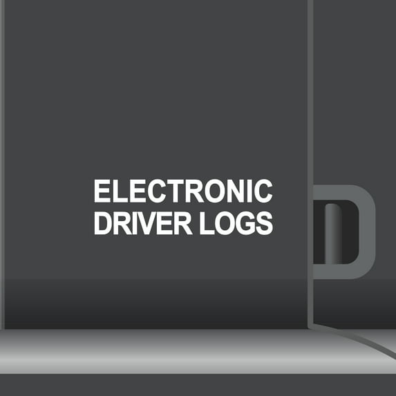 2 Pack - Electronic Driver Logs Vinyl Decal Electronic Logging Device Sticker E-Log Electronic Driver Logs Decal for Commercial Semi Truck & Bus Drivers - Many Colors & Sizes (8" x 2.5", White)
