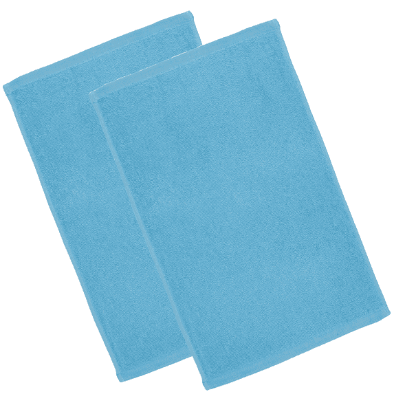 2-Pack Elegani Lightweight 100% Cotton Loop Terry Sports Face Towel - Ideal for Gym, Yoga - 11" x 18" (Sky Blue)