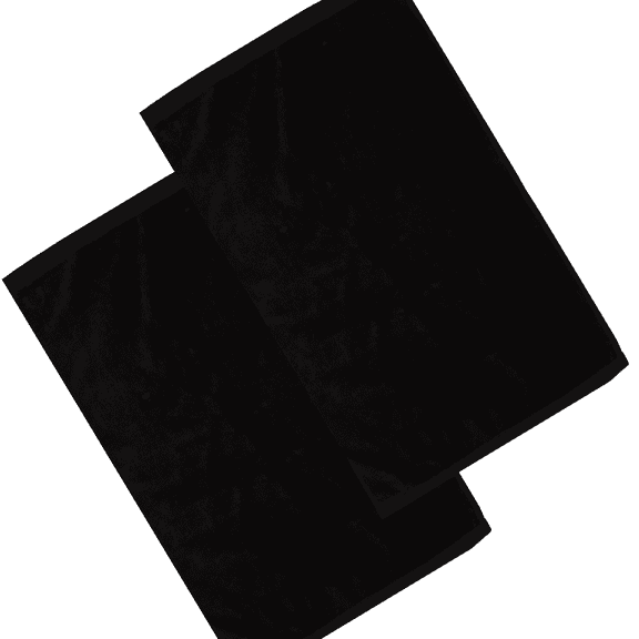 2-Pack Elegani Towels - 16” x 26” Premium 100% Cotton Terry Velour Hand & Face Sports Gym Towel Set - Black