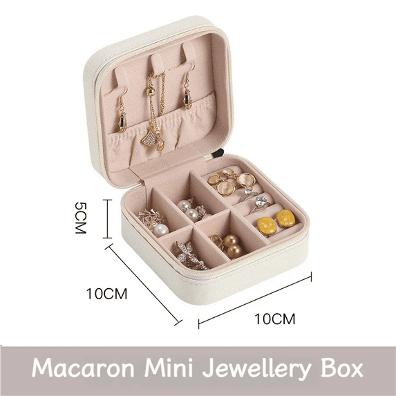 2 Pack Elegant Jewelry Box for Women - Portable Storage Case for Rings, Earrings, Necklaces & Accessories, Home & Travel Organizer with Mirror