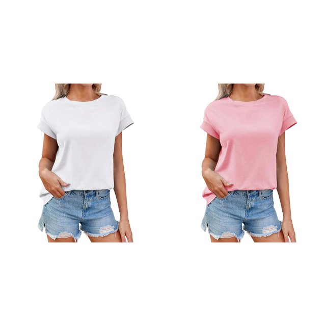 (2Pack) Elegant Loose Fit Women's Soft Long Sleeve Tee Shirts for