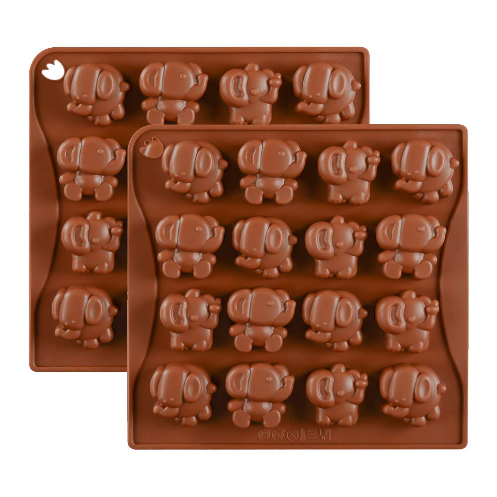 2 Pack Elephant Chocolate Candy Molds FoodGrade Silicone Keto Fat