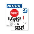 thumbnail image 1 of (2 Pack) Elevator Out Of Order OSHA Notice Sign 7 Inch X 10 Inch Indoor / Outdoor Rust-Free Aluminum Metal Signs for Workplace, Workshop, and Construction Site, Made in the USA, 1 of 8