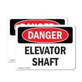 thumbnail image 1 of (2 Pack) Elevator Shaft OSHA Danger Sign 24 Inch X 18 Inch Indoor / Outdoor Rust-Free Aluminum Metal Signs for Workplace, Workshop, and Construction Site, Made in the USA, 1 of 8
